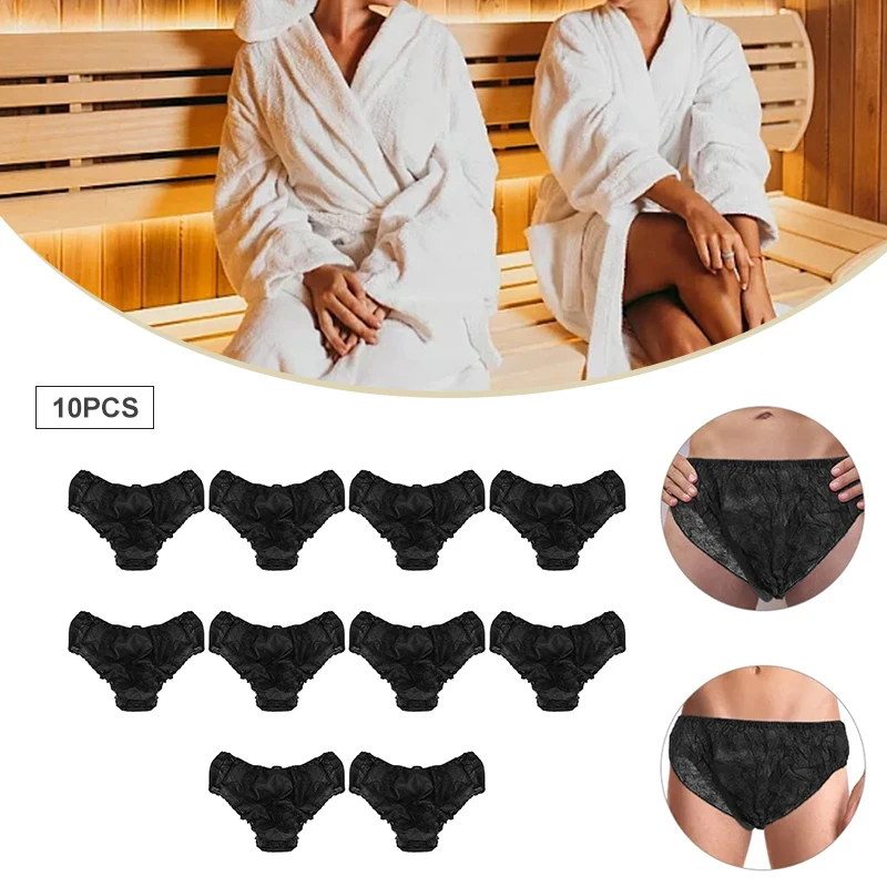 10Pcs/Set Non Woven Paper Brief Disposable black Unisex Panties Underwear Men Travel Underwear