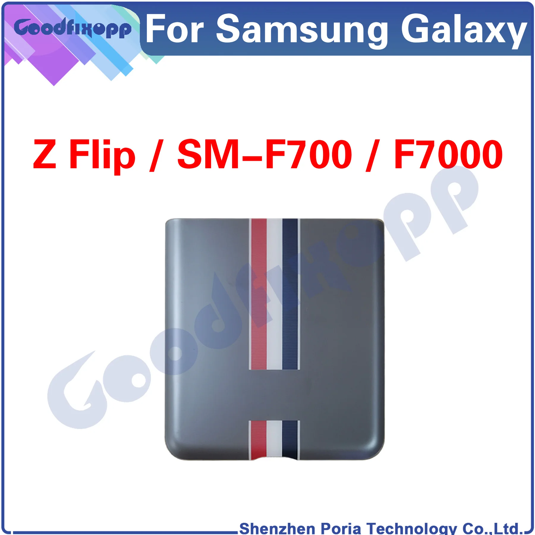 For Samsung Galaxy Z Flip SM-F700 F7000 Battery Back Case Cover Rear Lid Housing Door Repair Parts Replacement