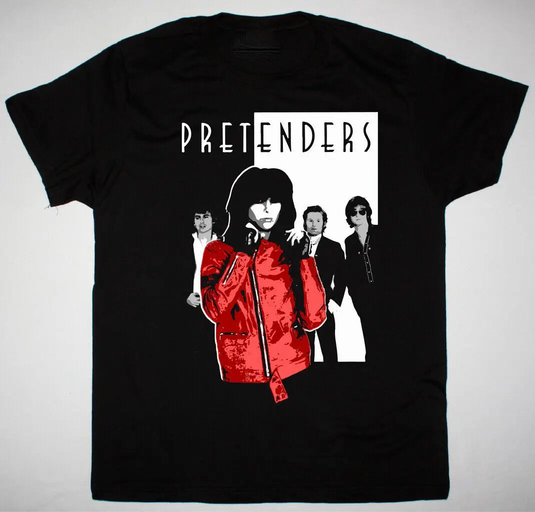 Vtg The Pretenders band Music Tour Heavy Cotton Black Full Size T Shirt AA2021