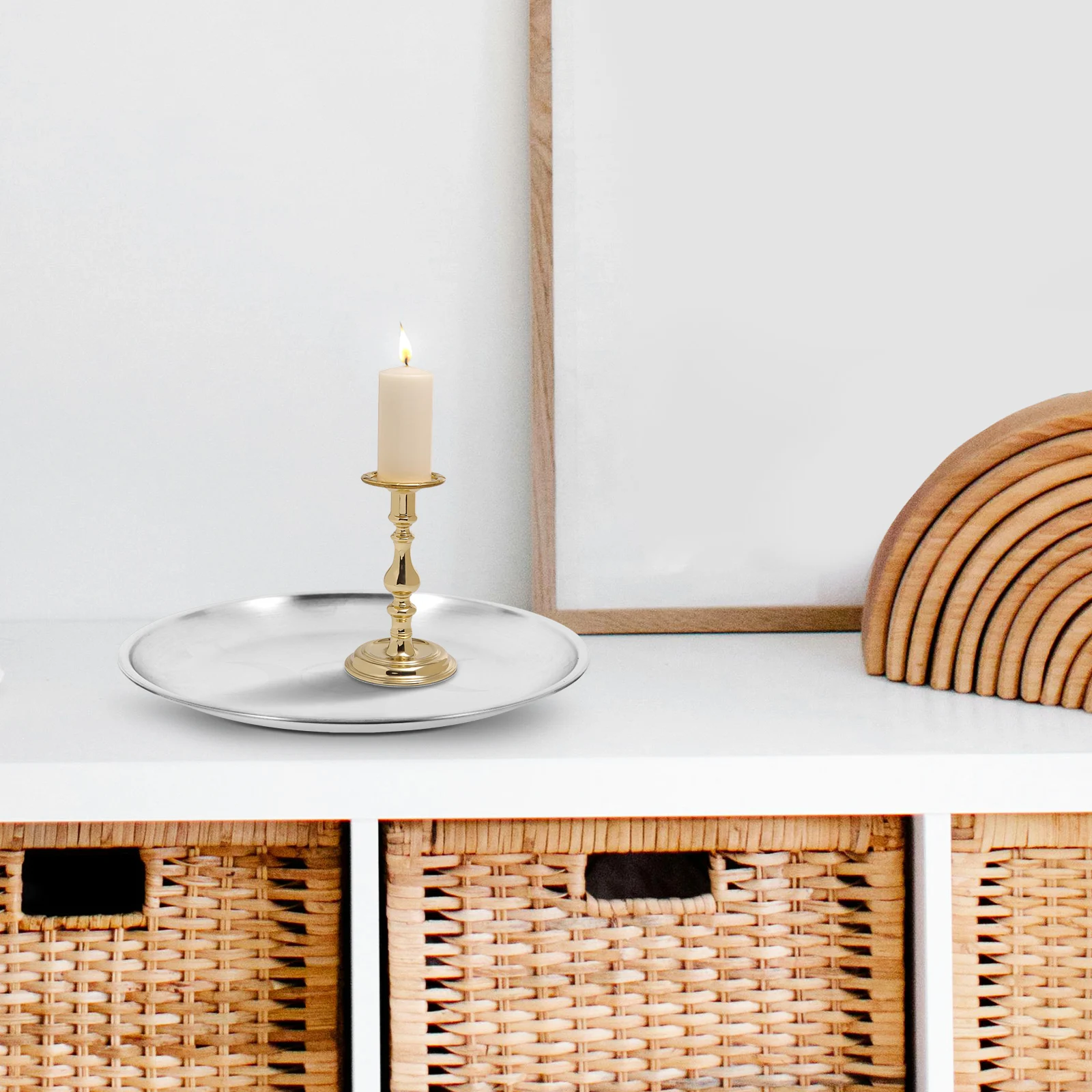 

2Pcs Pentagram Gold Plate Silver Plated Tray for Ritual Burning Bowl Offering Candles As Offerings Witchcraft Wiccan Tarot