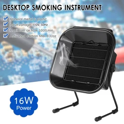 16W Fume Extractor Smoke Absorber with Active Carbon Adjustable Angle Quiet Fan for Soldering Station With 6PCS Filter Sponges