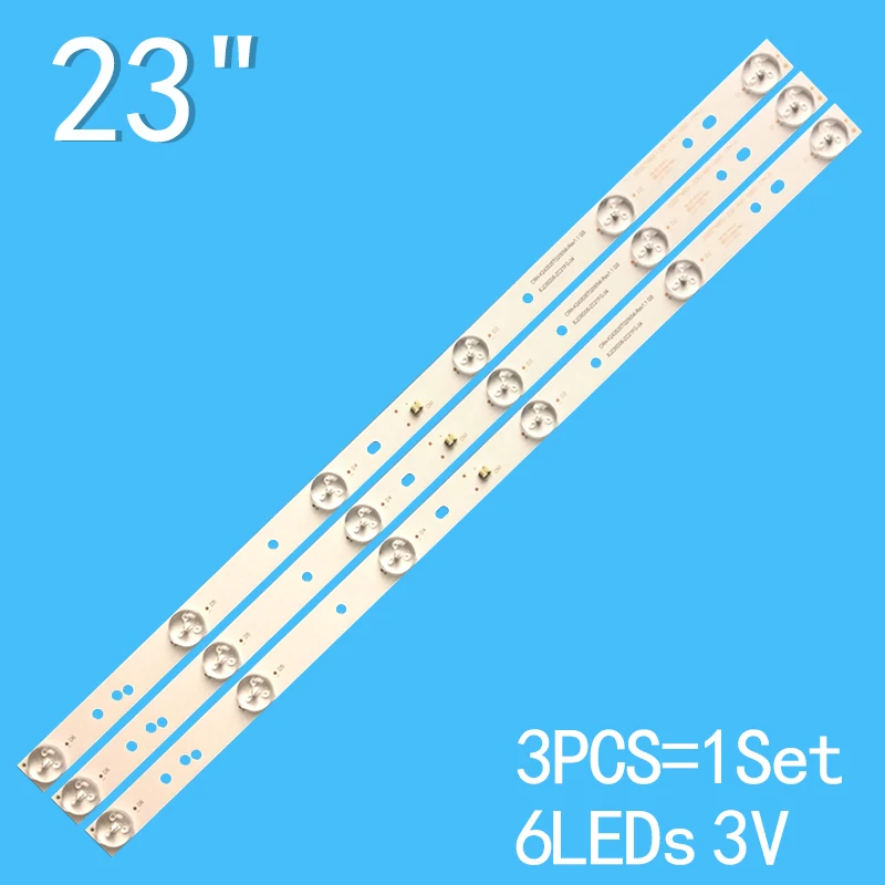 LED 백라이트 스트립, Vios Vtv23615A XJ236D06-ZC21FG-04 303XJ236035 CRH-K243535T020654I-Rev1.1, 440mm, 3 개