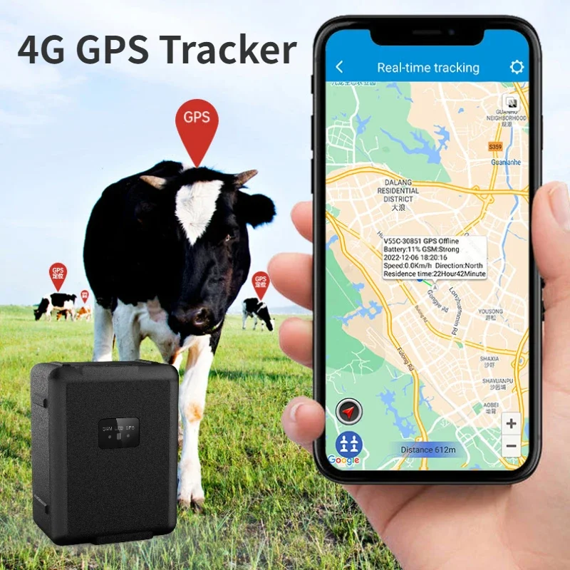 

RF-V55 4G GPS Tracker Wireless Networks 4G LTE/3G WCDMA/2G GSM SOS Alarm Sheep Cow Cattle Horse Tracker Long Standby Waterproof