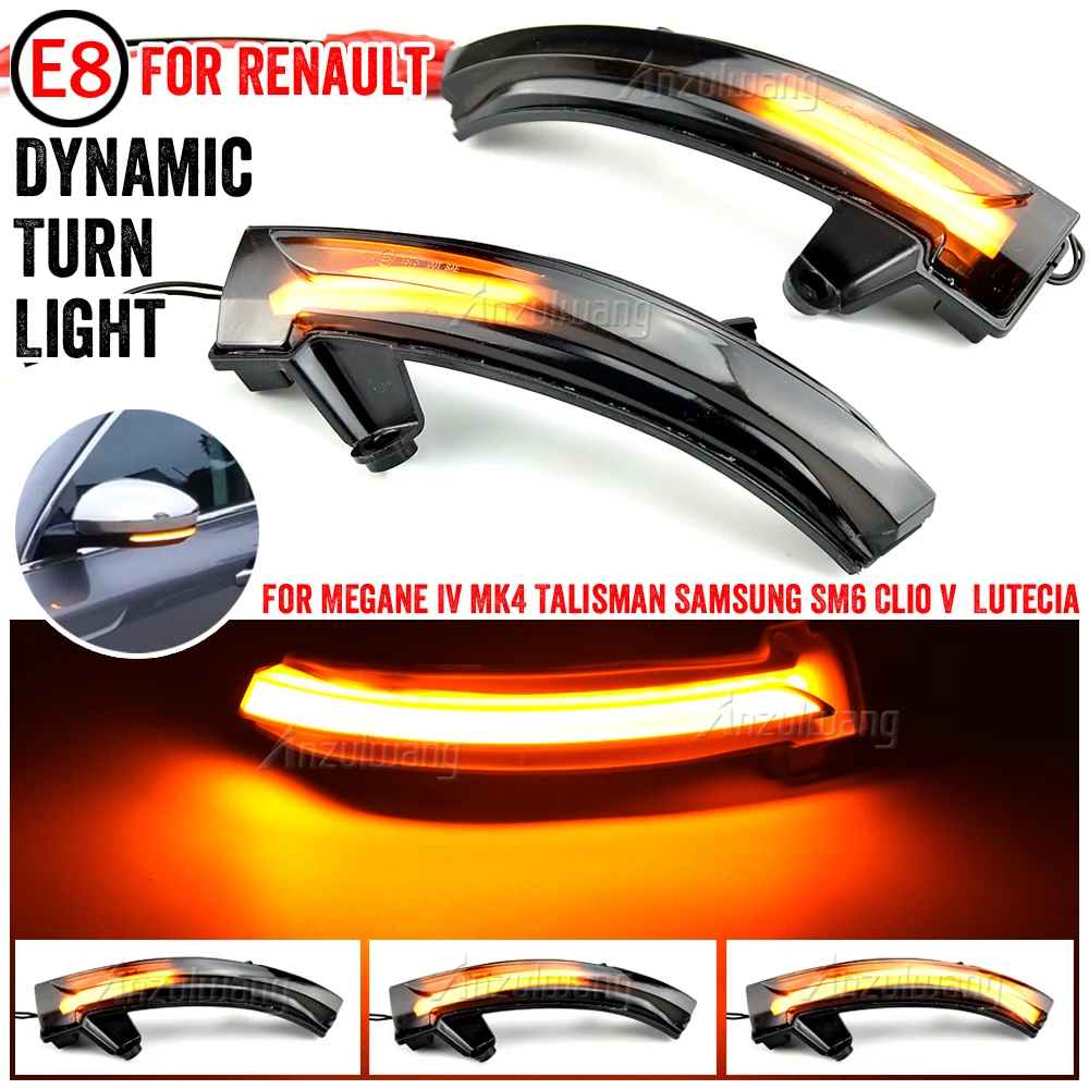 For Renault Clio V Lutecia 5 2019.06-2022 Dynamic LED Side Mirror Turn Signal Light Sequential Indicator Blinker Light Lamp