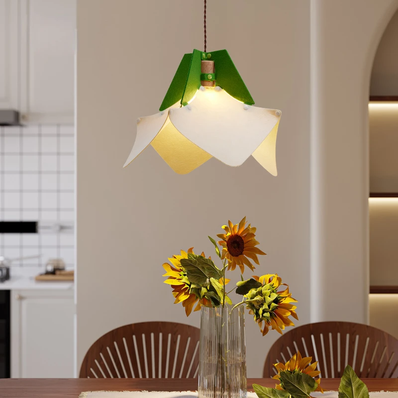 Vintage Kitchen Island Ceiling Pendant Lights Modern Home Decoration Artistic Felt Lampshade Nordic Bedside Pendant Chandelier