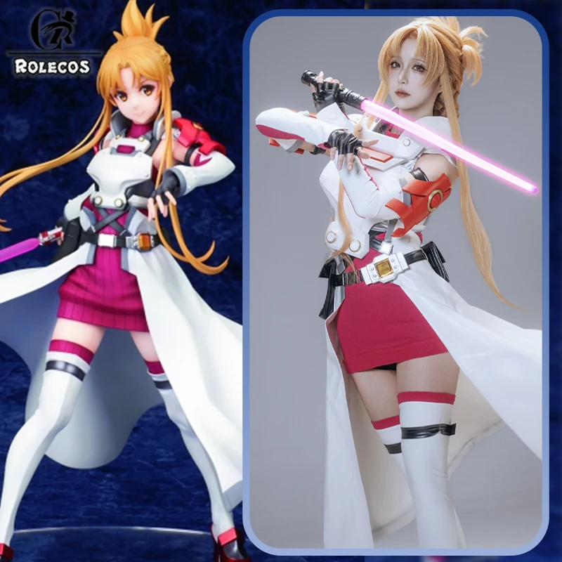 

ROLECOS Anime SAO Gun Gale Online Asuna Yuuki Cosplay Costume Women Halloween Carnival Party Women Jumpsuit Outfit Fullset