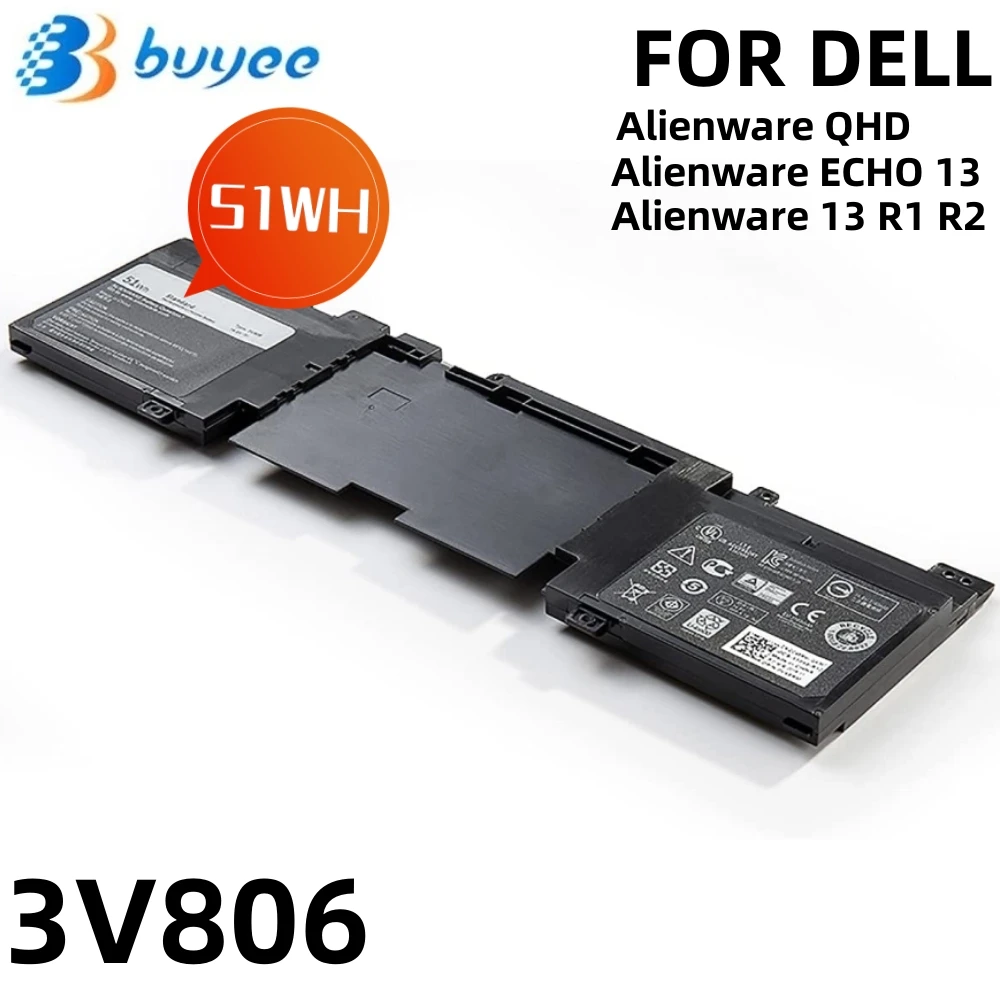 Genine 3V806 51WH Laptop Battery For Dell Alienware 13 R1 R2 ECHO QHD ALW13ED-1508 1708 Series 14.8V 3160MAH N1WM4 62N2T 2VMGK