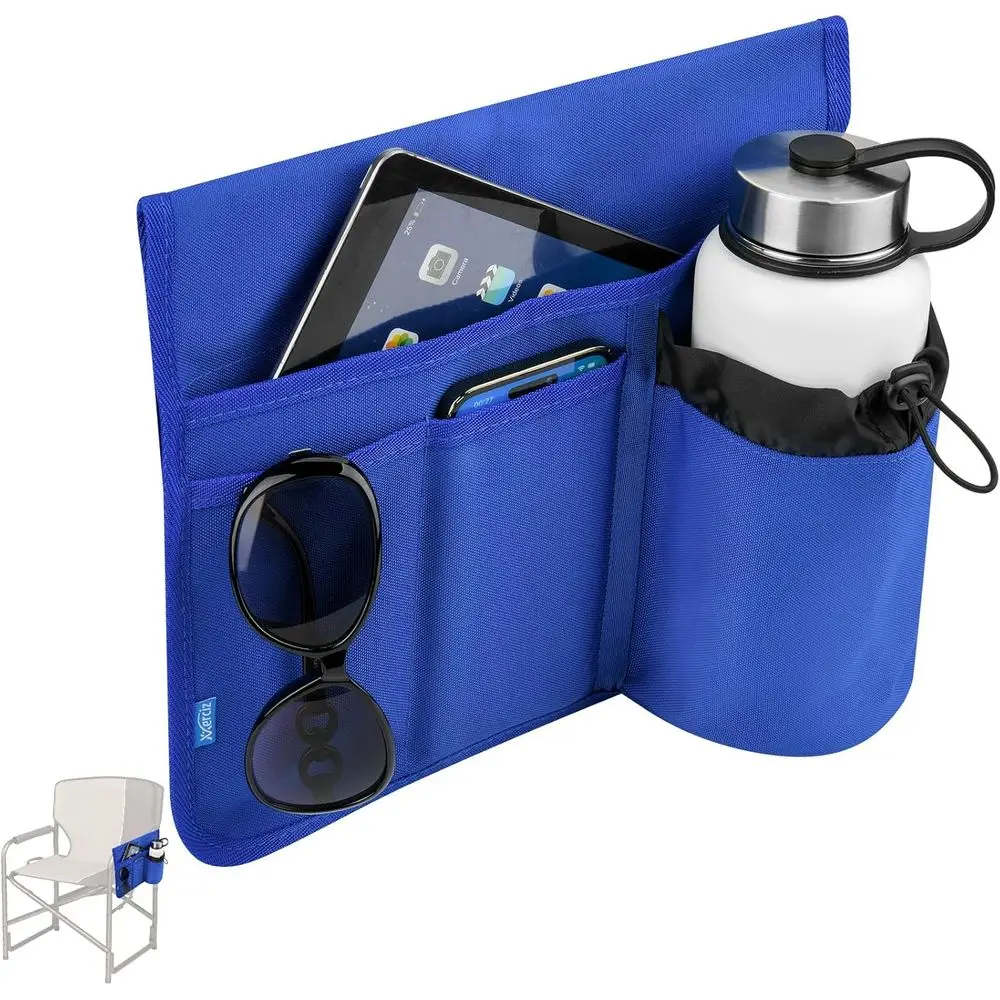

Beach Chair Cup Holder, Camping Chair Armrest Drink Organizer with Easily Attached Hook and Loop Strap, Universal Chair Accessor