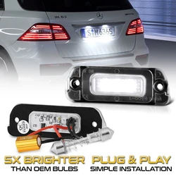 2Pcs Canbus Error Free Led Number Plate Light Bulb For Mercedes Benz W164 X164 W251 ML GL R Class License Plate Lamp White 6000K
