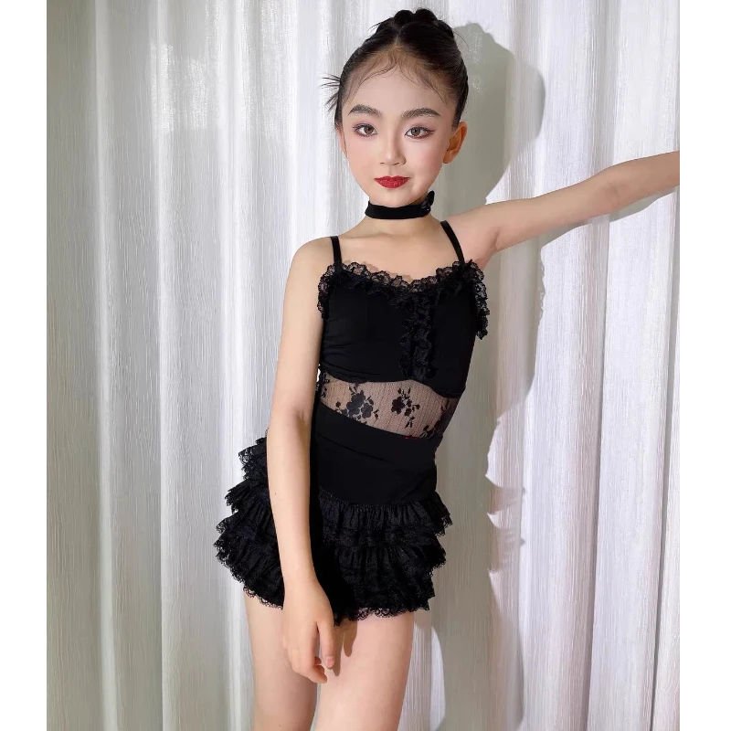 

Latin Dance Dress Girls' 2026 Summer New High End Children's Dance Performance Practice Dress Set