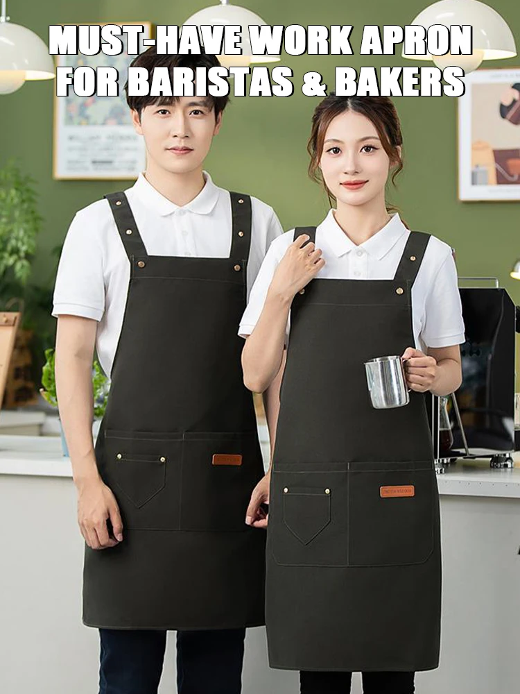 Avental de trabalho à prova d'água para todos os fins – Proteção resistente para lojas de chá com bolhas, salões de unhas, supermercados, restaurantes, cafeteria