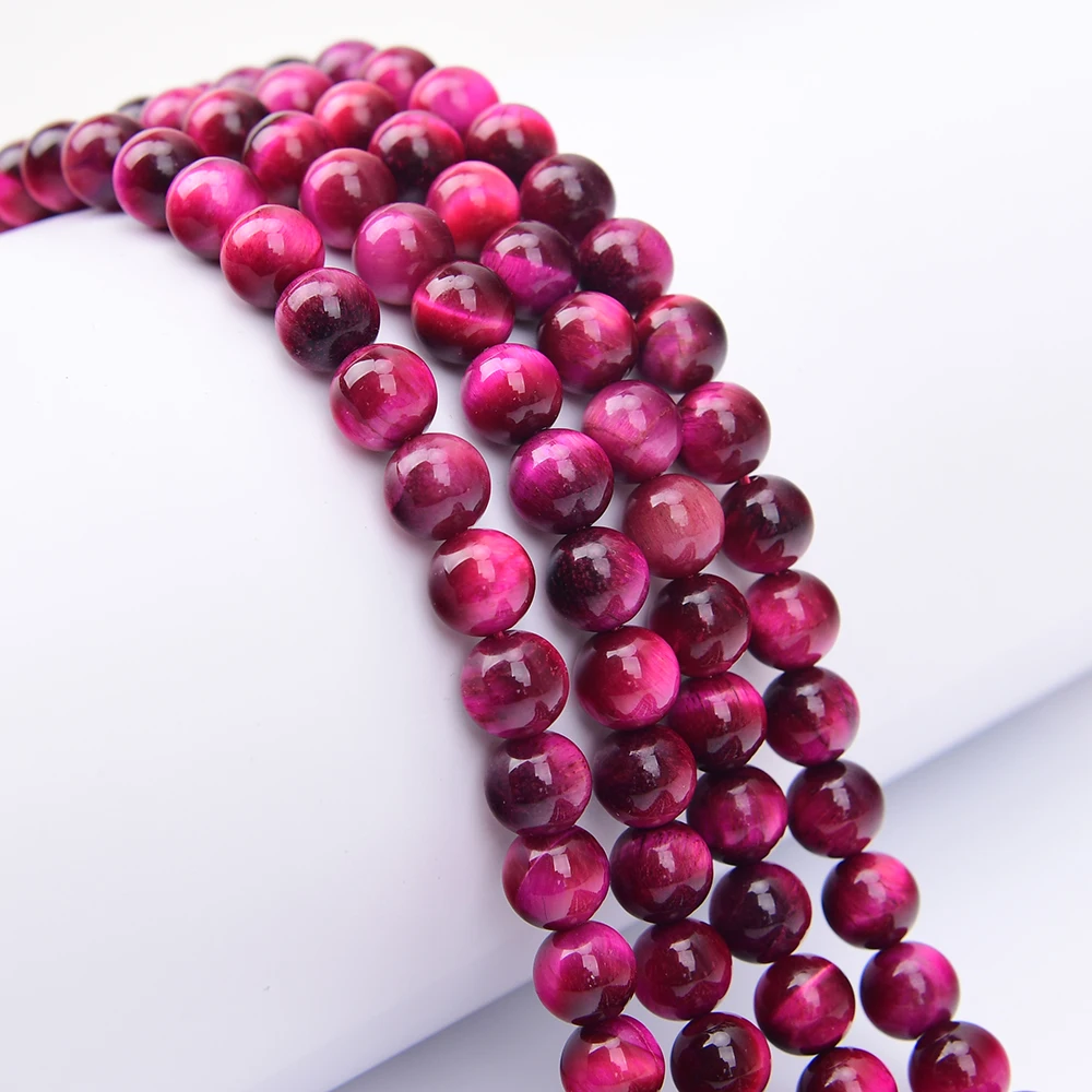 

APDGG 2 Strands 10mm Natural Rose Tiger Eye Stone Round Loose Beads Strands 15" DIY Jewelry