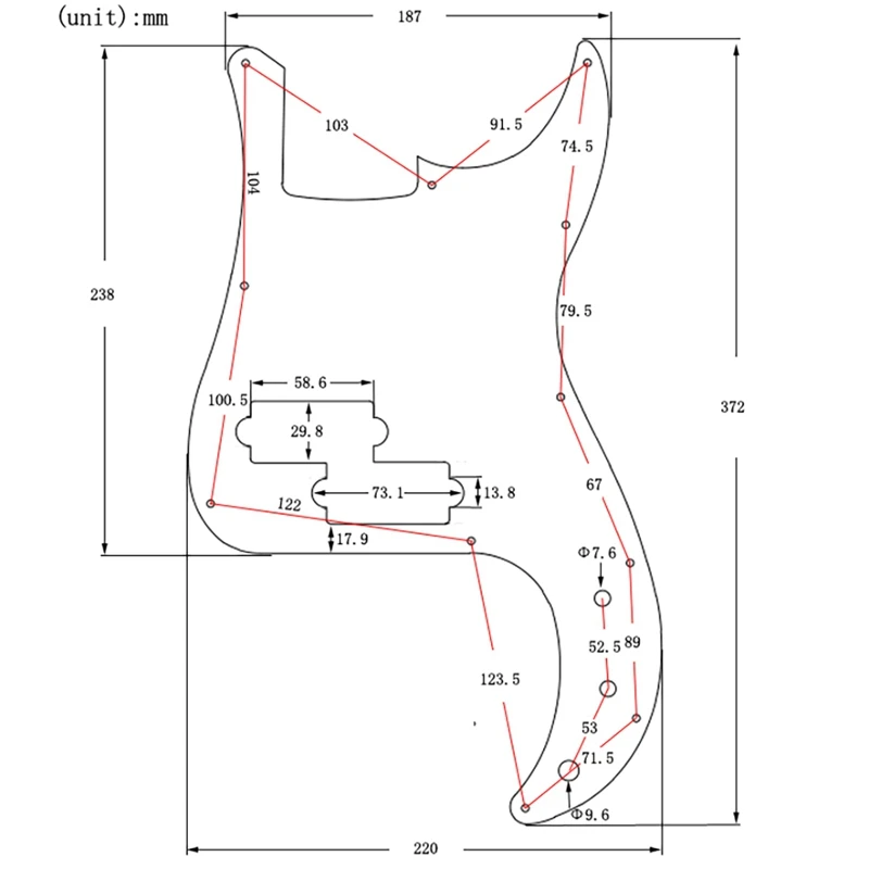 Single Layer Black 11 Hole Bass Pickguard Scratch Plate Pick Guard For 4 String American/Mexican Standard Accessories