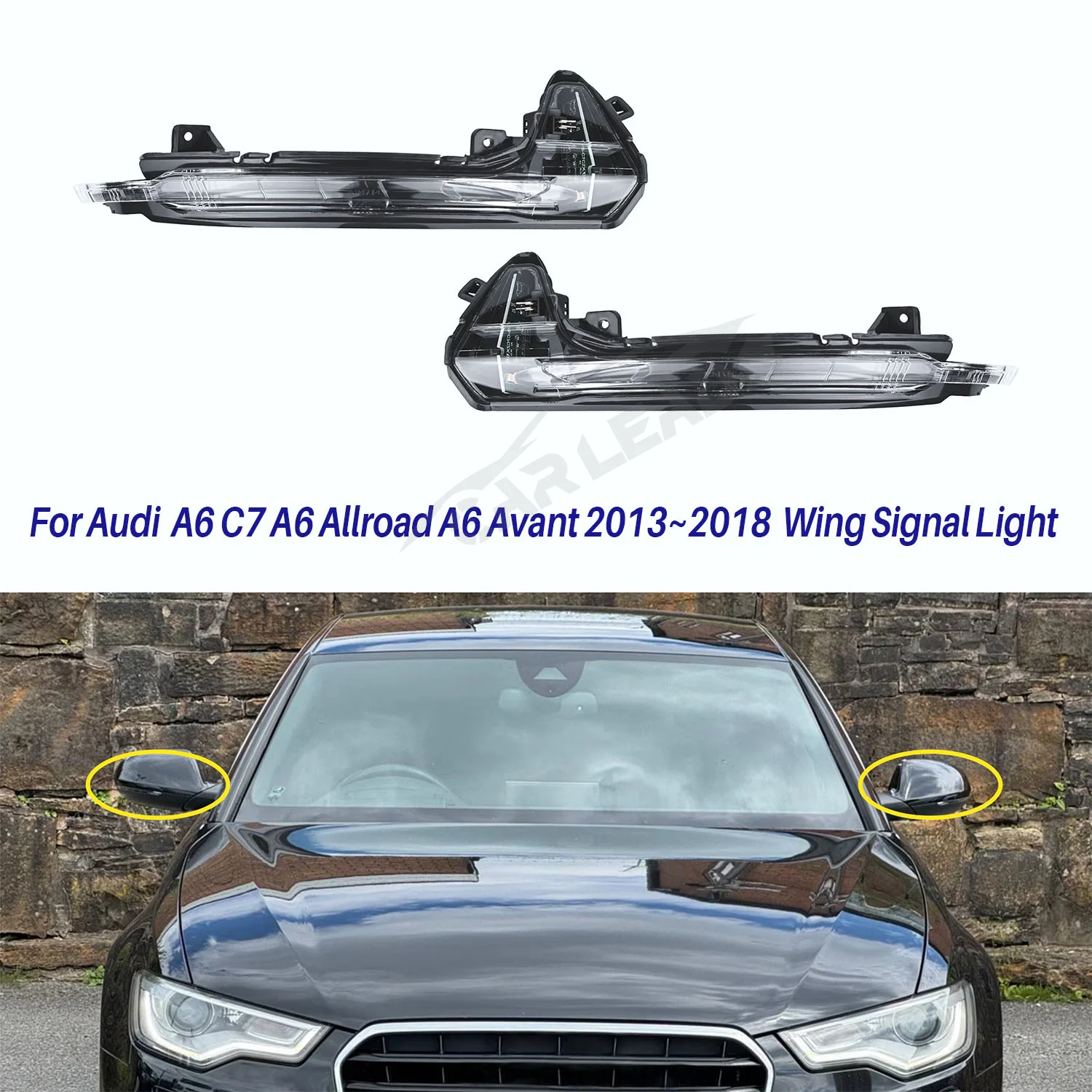 

Для Audi A6 C7 A6 Allroad A6 Avant 2013 ~ 2018 Автомобильное зеркало поворота Светодиодный сигнальный светильник ABS Левая и правая лампа Автоаксессуары