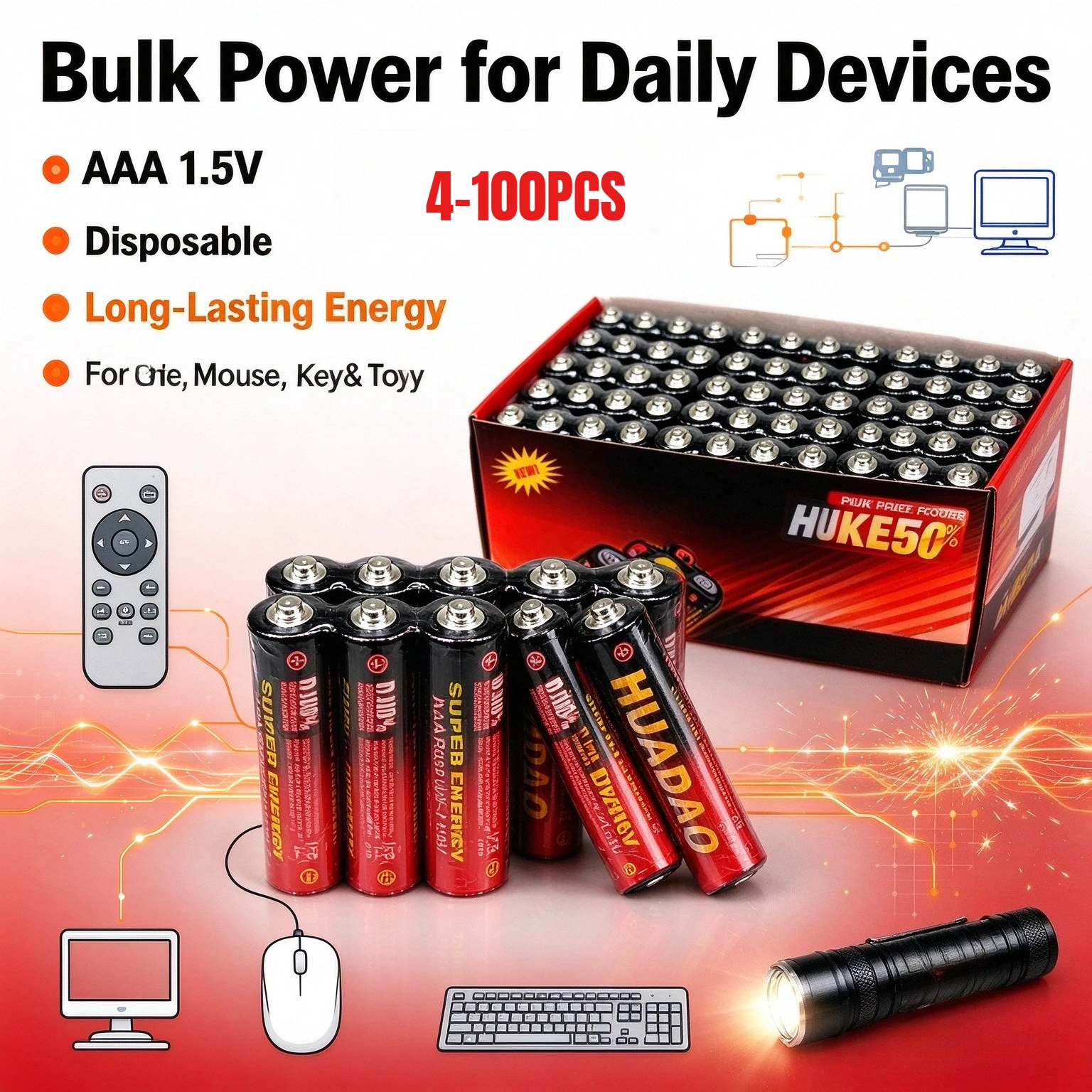 1.5v Battery AAA Disposable battery Carbon Batteries Safe Strong explosion-proof 1.5 Volt AAA Battery UM4 Batery No mercury