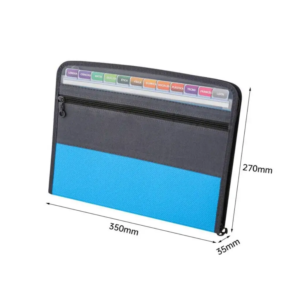 Durable Waterproof Expanding Folder Wear Resistant Safe Storage File Folder Large Capacity 13 Pocket Document Bag Coupons