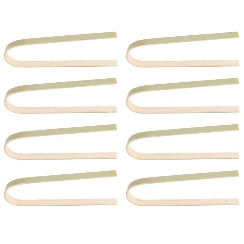 80 Pcs Mini Bamboo Disposable Bread Tongs 4 Inch Toast Tongs Disposable Cooking Tongs Food Serving Clips Limited Time Offer