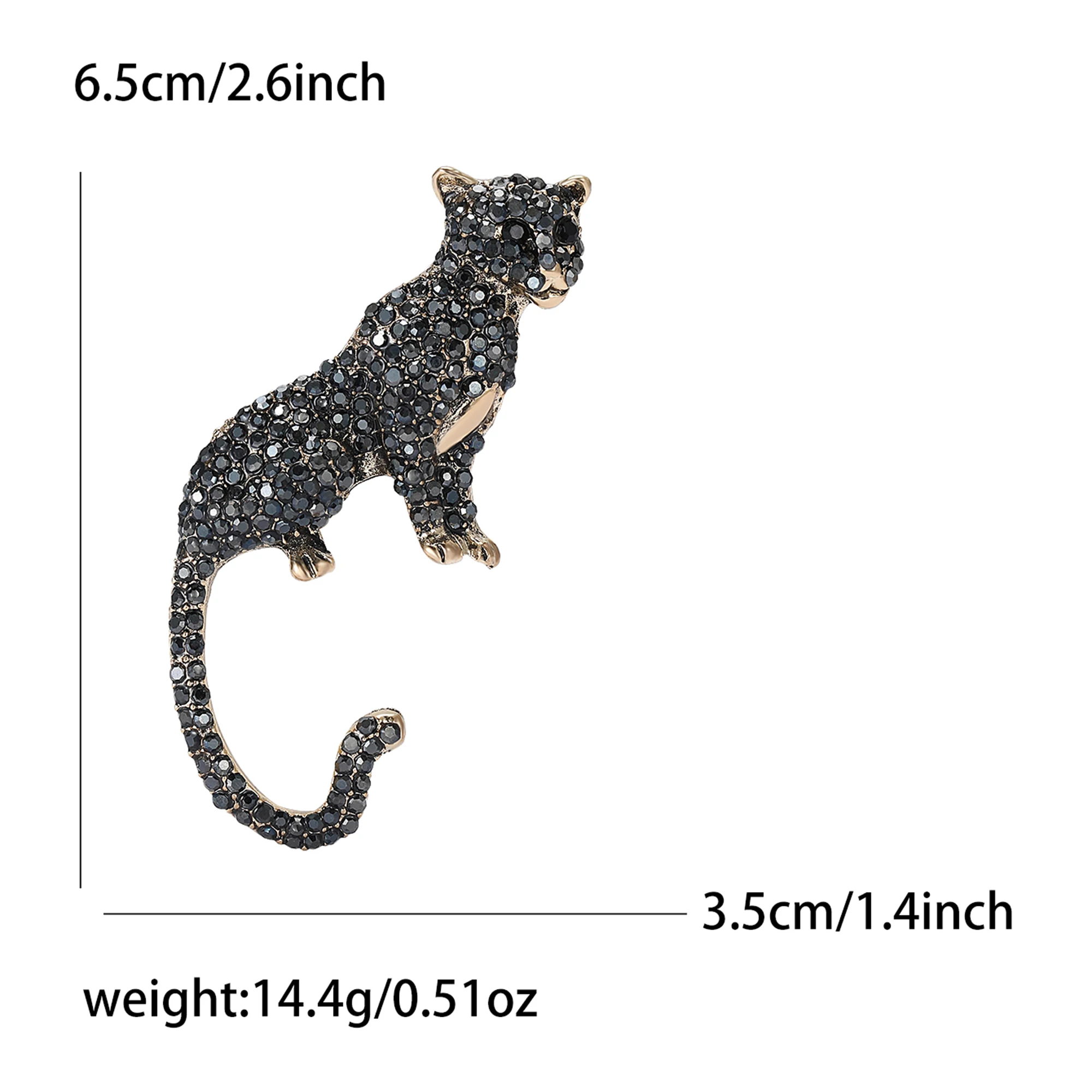 Beaut&Berry Fashionable Rhinestone Leopard Brooches 4-color Unisex Vintage Animal Pins Office Party Accessories Gifts