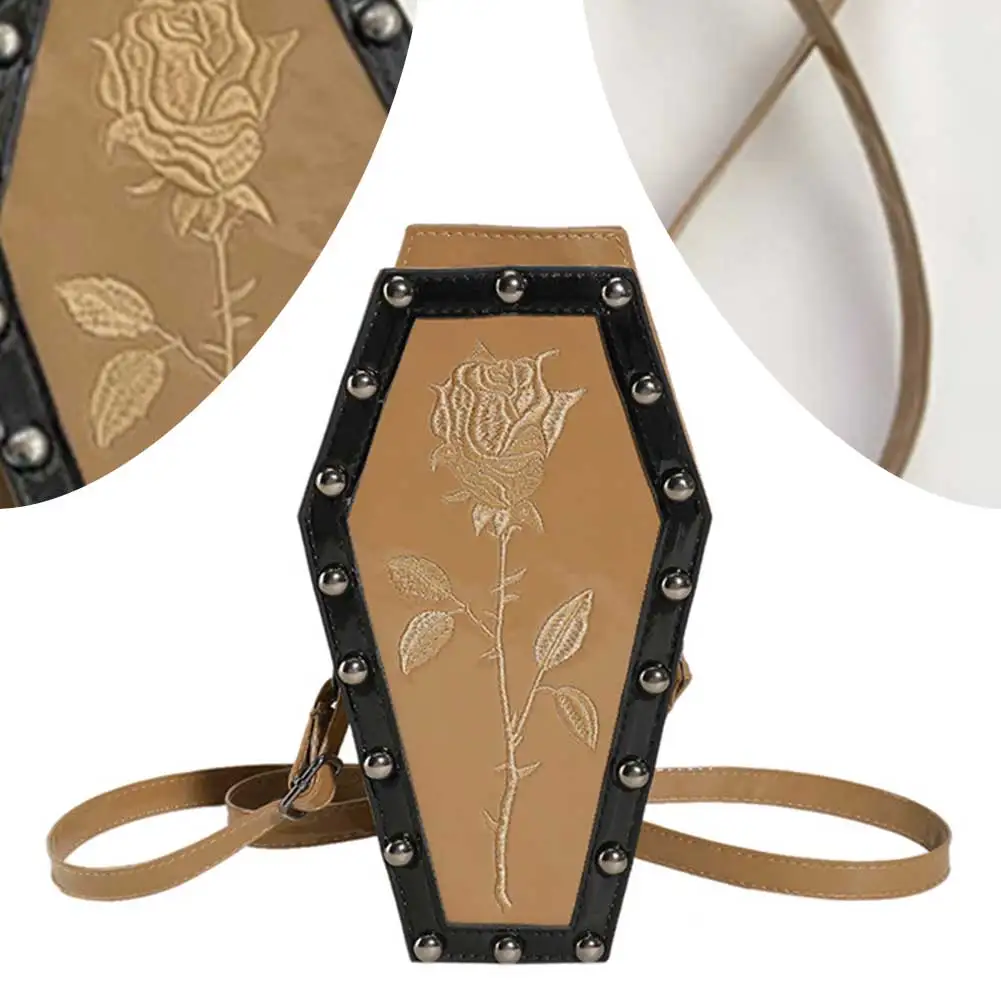 

Женская сумка-сэтчел в форме гроба с мультяшным принтом, повседневная сумка-сэтчел с регулируемым ремнем, сумка-гроб с пауком, сумка для телефона в стиле Y2K, сумка-слинг на Хэллоуин