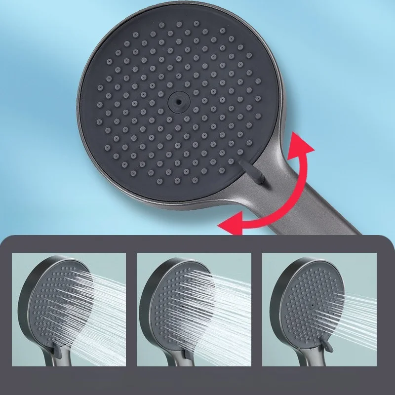 High Pressure Handheld Shower Head with One Button Stop Feature - Water Saving Bathroom Accessory Set