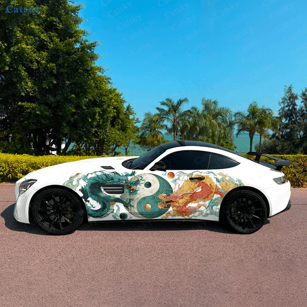 

Tai Chi Eastern Dragon Car Vinyl Wraps Decal Self-adhesive PVC Sticker Suitable for Trucks SUV Decoration Auto Accessories Gift