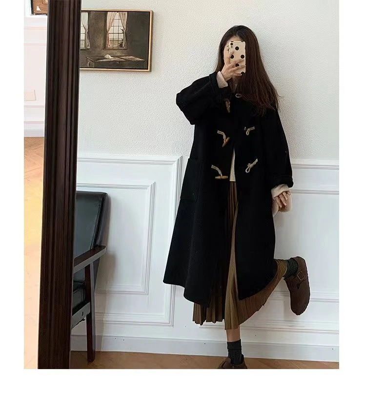 

Шерстяные пальто средней длины, женское пальто, ремесленное осеннее твидовое пальто на пуговицах, художественная уличная одежда, элегантная, нежная, для отдыха, практичный шик