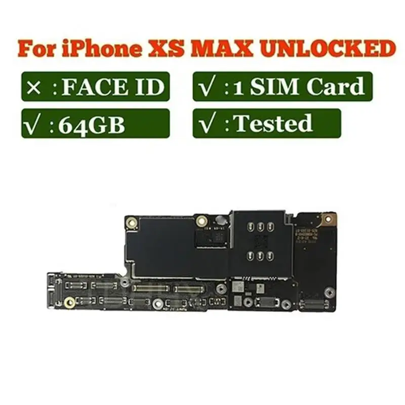 Top Motherboard For iPhone XS MAX 64gb Mainboard With System 256gb Logic Board 512gb Full Function Support Update Plate