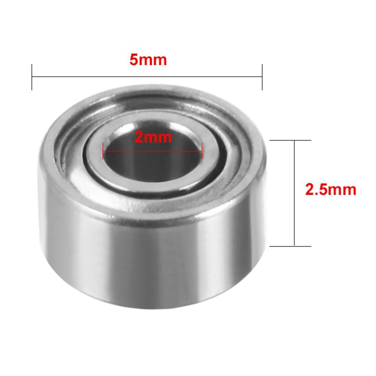 

ABNJ Миниатюрный герметичный металлический экранированный метрический радиальный подшипник Модель: MR52-ZZ 2x5x2,5 мм 50 шт.