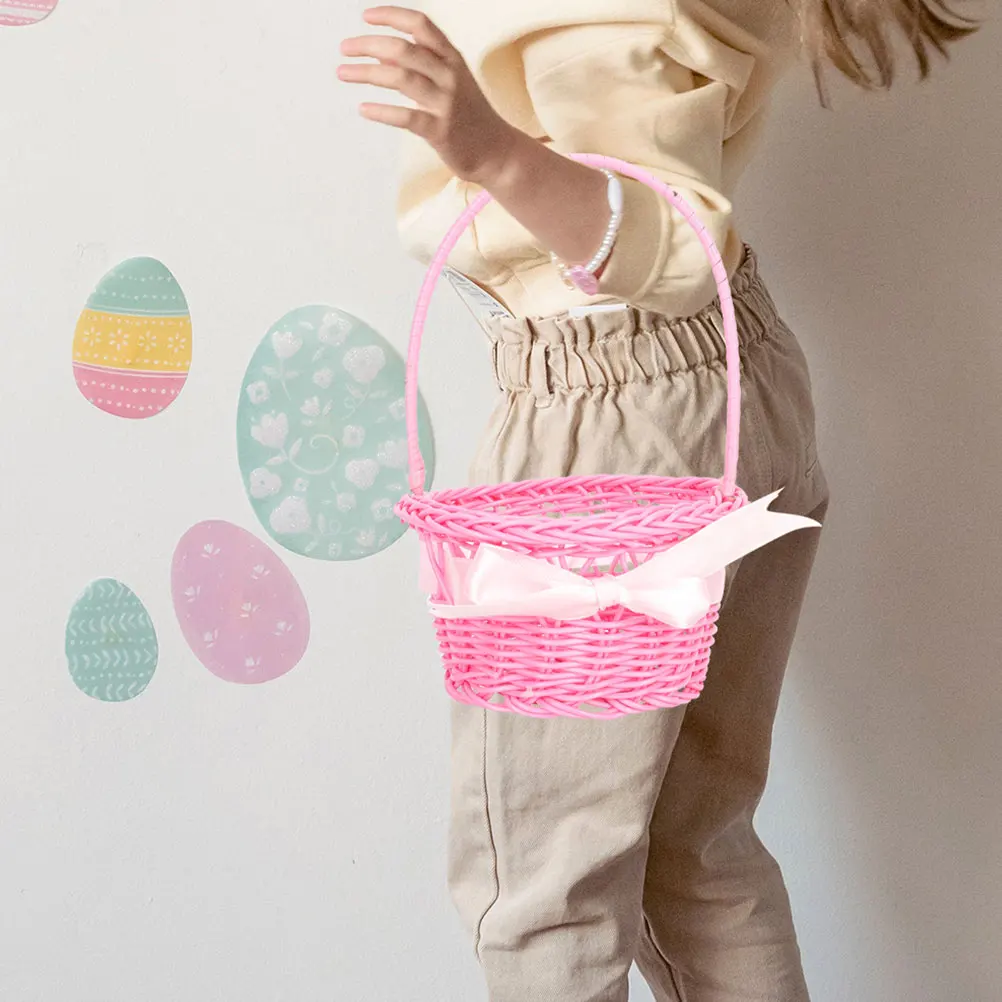 

5 Pcs Basket Woven Hand Flower Rustic Decor Desktop Decorative Bamboo Handwoven