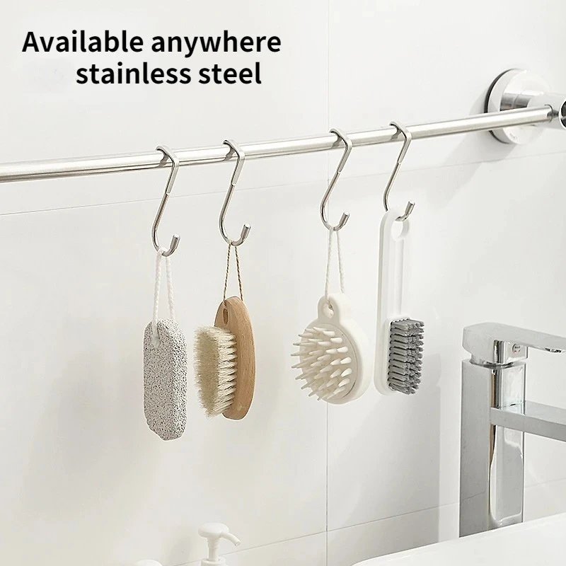1/4pcs Stainless Steel Double Hooks for Hanging on The Side of a Bed Cabinet,Suitable for Bathrooms,Kitchens,Hang Clothes,Towels
