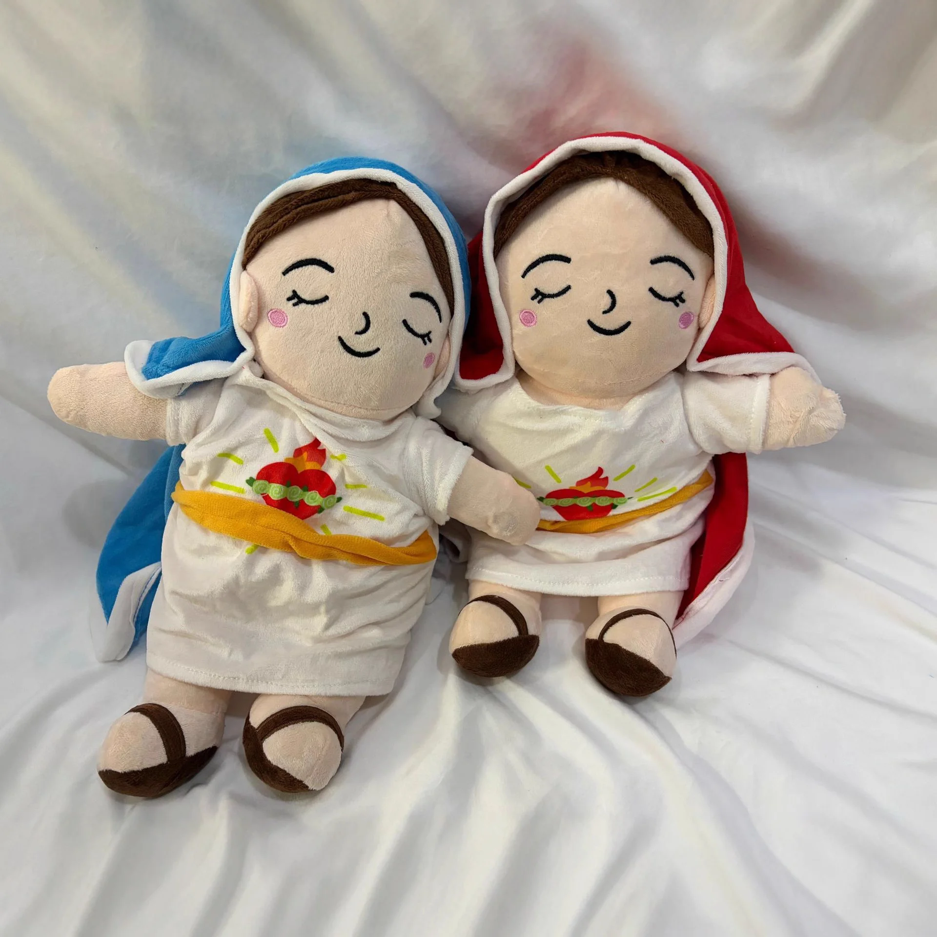 

2025 New Children Music Soothing Breathing Doll Jesus Plush Toy Sleep Companion Toy Sound and Light Doll Holiday Gifts for Kids