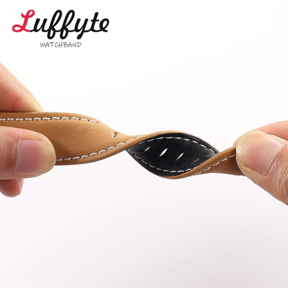 خمر فو الجلود حزام الساعات 18 مللي متر 20 مللي متر 22 مللي متر 24 مللي متر الخام نمط الرجال عادية ساعة الأشرطة