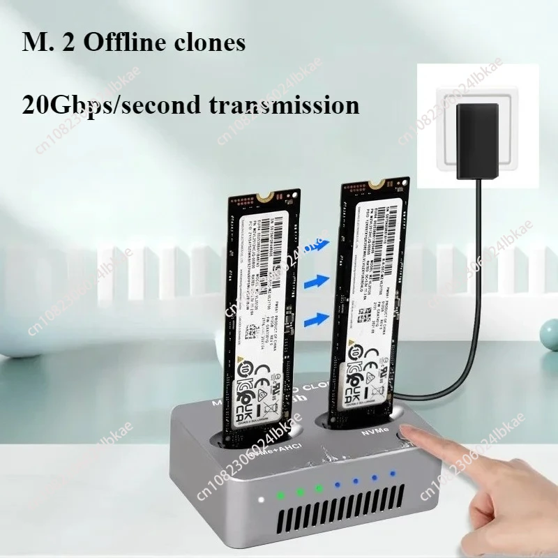 

Док-станция NVME AHCI Offline Copy M.2 USB 3.2 C-типа, внешний жесткий диск, двойной диск, 20 Гбит/с, система SSD, клон