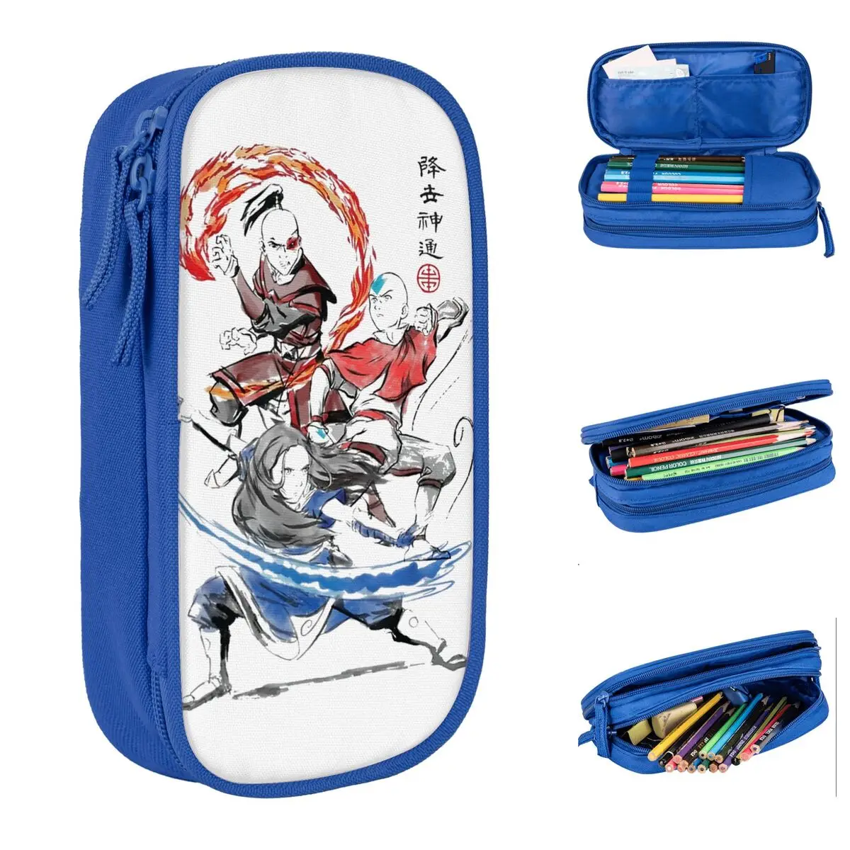 Fun Avatar The Last Airbender Hero Pencil Cases Pencilcases Pen Box for Student Large Storage Bags Office Cosmetic Stationery