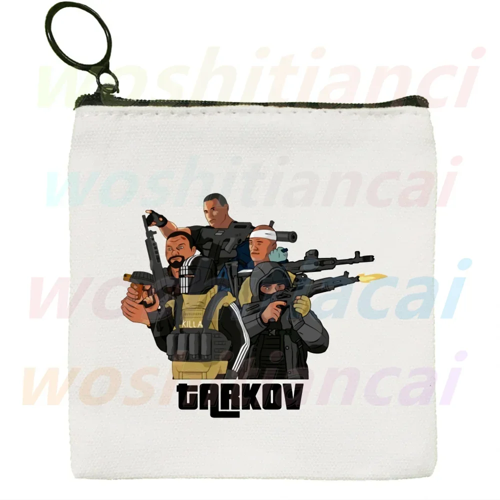 Escape From Tarkov Game Canvas Coin Purse Coin Purse Collection Canvas Bag Small Wallet Zipper Key Bag Hand Gift