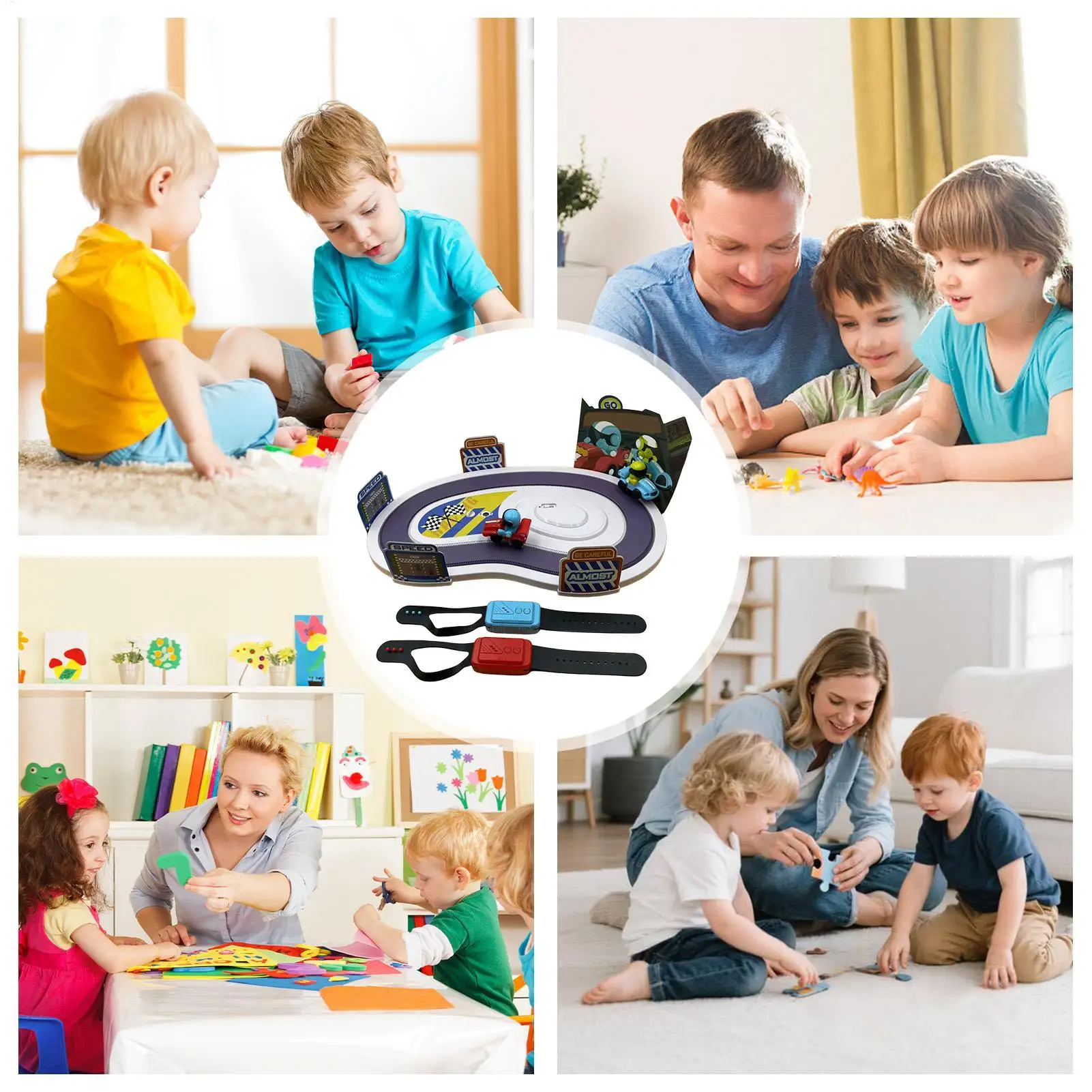 Motion Sensing Racing Game Interactive Wireless Two-Player Track Toy Track Racing Board Game for Kids Ages 3 Adults School