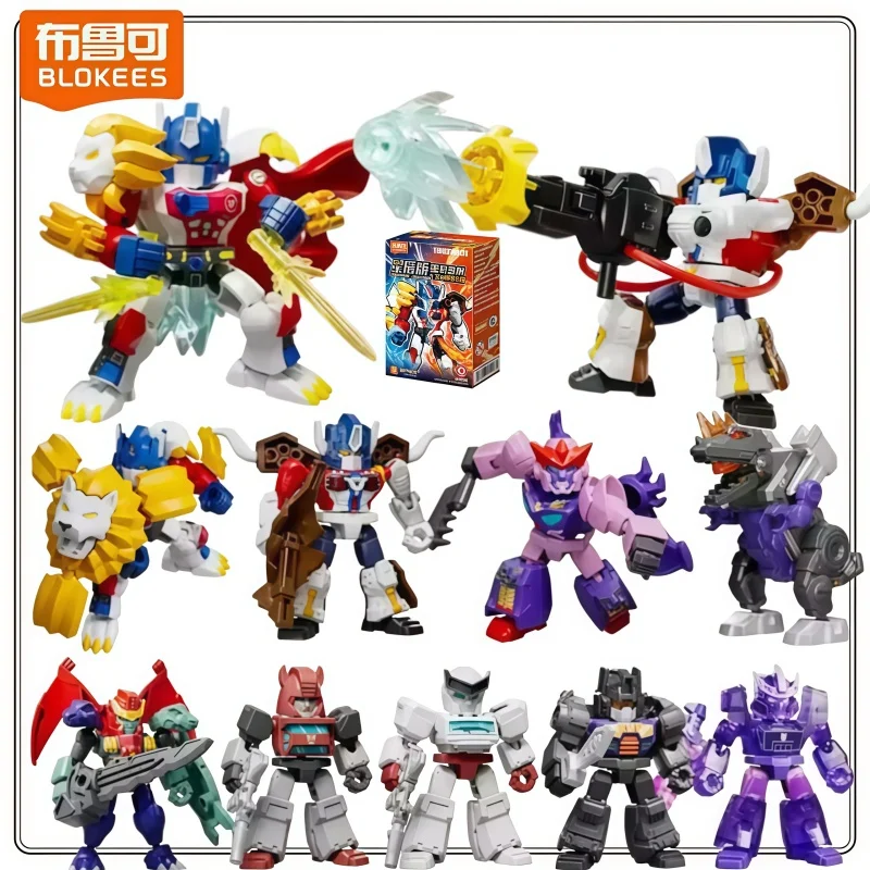 Blokees Transformers Defender Version 7 Blind Box Beast Wars Optimus Prime Figurine d'action Blocs de construction Modèle de collection Cadeau