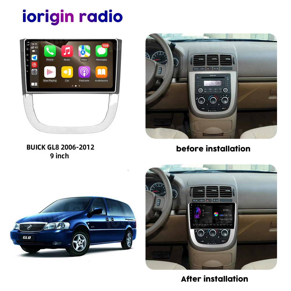 For Buick FirstLand GL8 2005-2012 2 Din Car Radio Android GPS Bluetooth-compatible Navigation Multimedia Player Head Unit