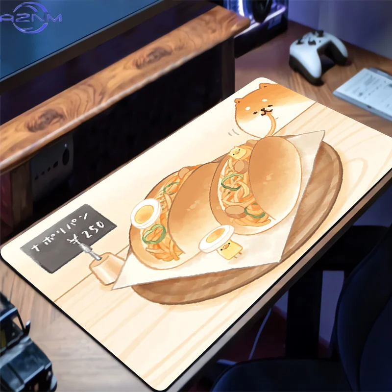 Keyboard Pad Laptop Cute Bread Dog Mouse Pad Lock Edge Extended Mousepad  Office PC Anime Soft Desktop Protection Mat Rug