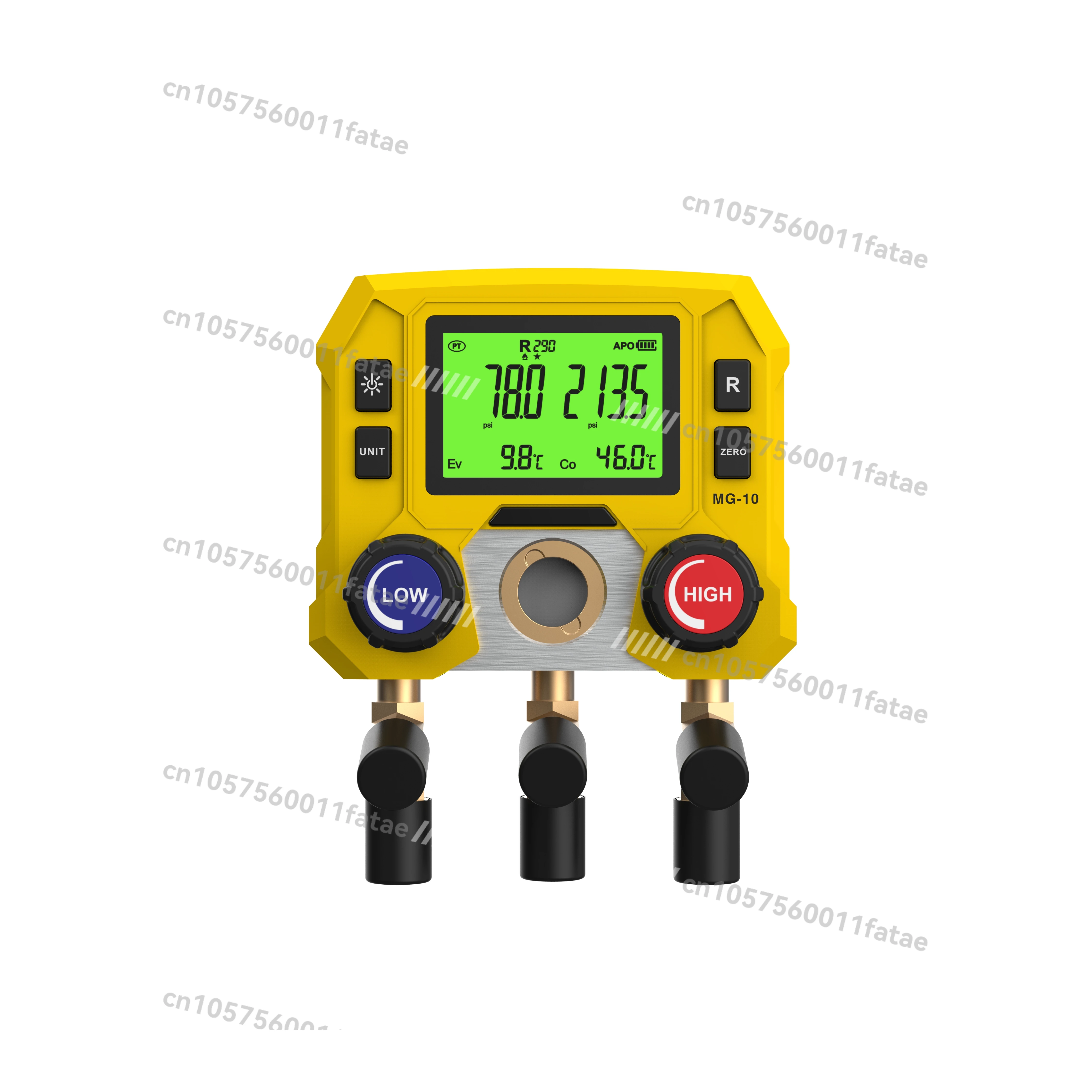 

MG-10 High Precision Refrigeration HVAC Digital Manifold Gauge 2 Valves with Thermometer Clamps