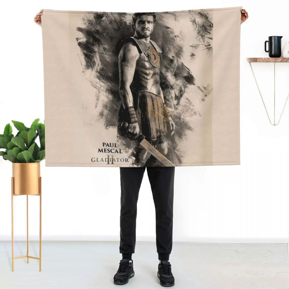 

Paul Mescal Gladiator 2 Throw Blanket All Season Lightweight Soft Blanket for Bed