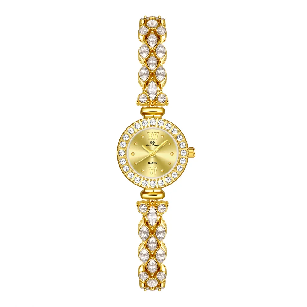 2025 New Style Women's Watch Brand Elegant Fashion Diamond Strap SeaShell Pearl Dial Luxury Waterproof Gold Watch Ladies