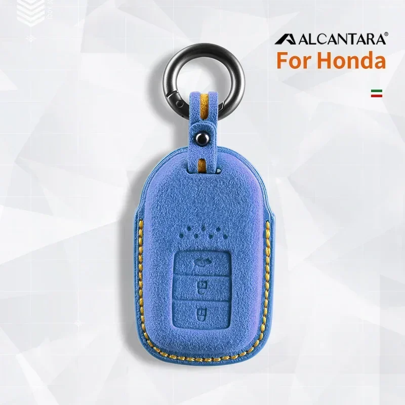 

Alcantara Car Key Case Protective Shell for Honda CRV CR-V Fit Civic Si HR-V HRV City Odyssey XR-V Accord Keychain Accessories