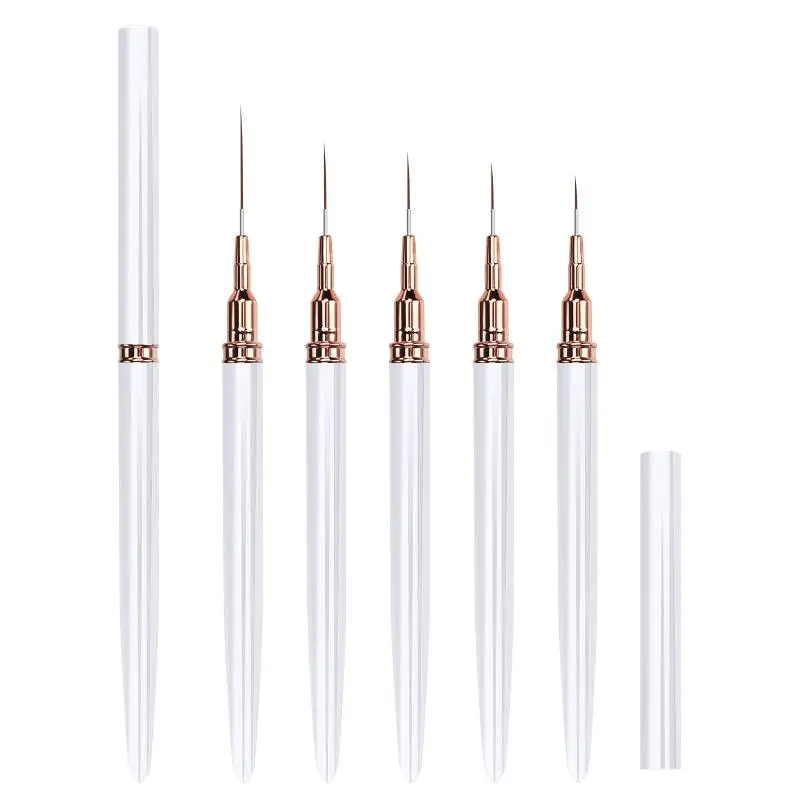 5 stücke Nail art Liner Pinsel Set UV Gel Nagel Pinsel Kits Französisch Streifen Linie Malerei Zeichnung Blume Stift Professionelle maniküre Werkzeug