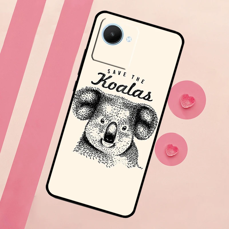 Cute Australia Koala Art Case For Realme 11 Pro Plus 10 9 GT Neo 5 3 3T C11 C15 C25s C21Y C30 C31 C33 C35 C53 C55