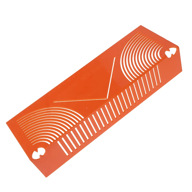 1pc Plastic Square Tube Drawing Ruler with Round Corners and 45-Degree Angle Guide for Precision Pipe Cutting