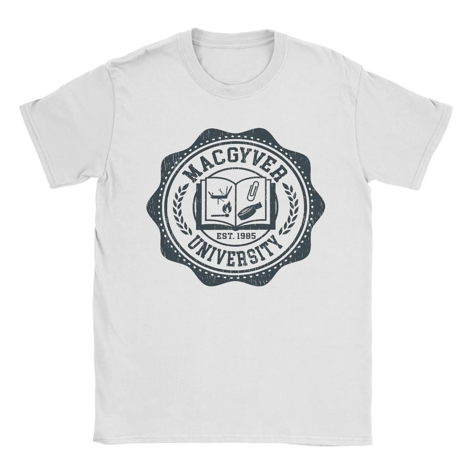 

Men's T-Shirt MacGyver University Lts Worn Funny Cotton Tees Short Sleeve Ingenuity Engineering T Shirt Round Collar merch Gift