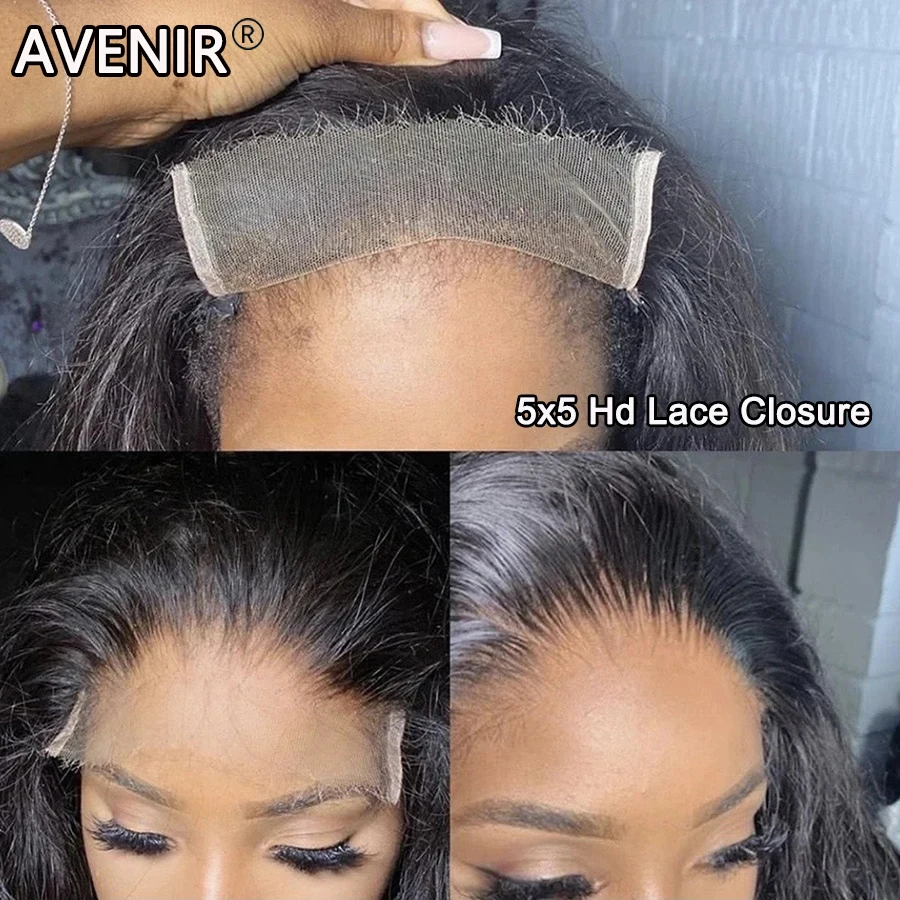 100% echte HD-Spitze Verschluss 5x5 tiefe Trennung HD-Spitze Echthaar verschlüsse glattes Haar vor gezupft Körper Welle HD-Spitze Verschlüsse