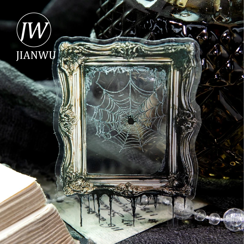 JIANWU سلسلة القلعة المنسية خمر فراشة داكنة زهرة المشهد المواد ملصق الحيوانات الأليفة مجلة القرطاسية الإبداعية #3