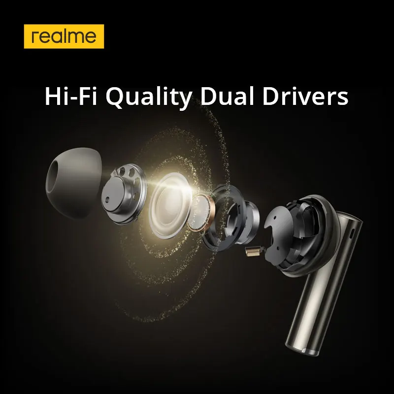 Imagem -04 - Realme Buds Air Pro Verdadeiro Fone de Ouvido sem Fio Hifi Qualidade Dual Drivers 50db Cancelamento de Ruído Ativo Ldac 40 Horas Bateria